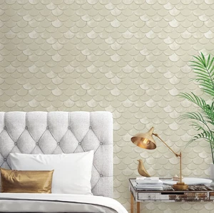 Tempaper Brass Belly Pearl by Genevieve Gorder Peel & Stick Wallpaper 56.37 Sqft - Picture 1 of 8