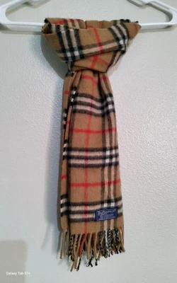 Bufanda Burberrys a Cuadros 100% Cachemira Clásica Beige Nova Auténtica  Foto 1 de 4