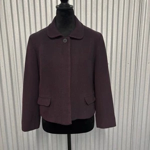 Chaqueta Pendleton Mezcla Lana Pequeña 14 Granate Ciruela Espiga Blazer Forrado - Imagen 1 de 9