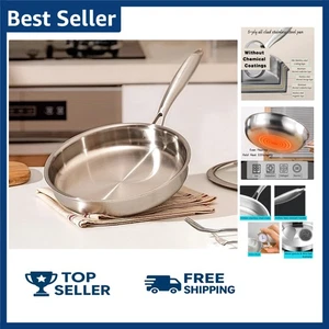 Padella in Acciaio Inox con 5 Strati Tutto Rivestito Pentole Professionali Durevole - Foto 1 di 10