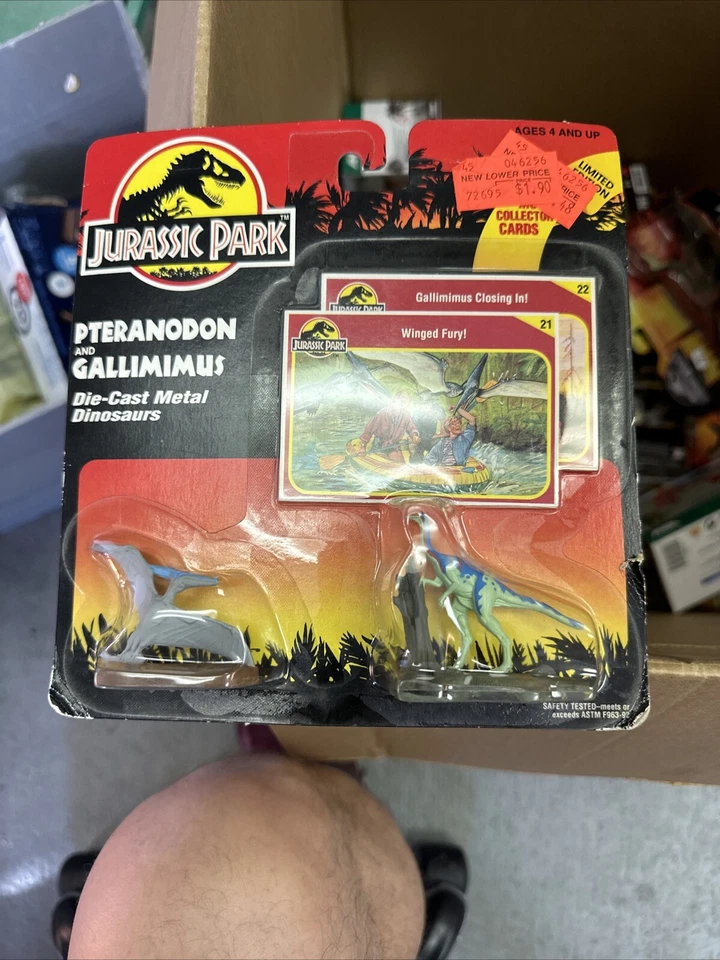 JURASSIC PARK PTERANODON & GALLIMIMUS DINOSAURIOS FUNDIDOS A PRESIÓN KENNER SELLADO DE FÁBRICA  Foto 1 de 1