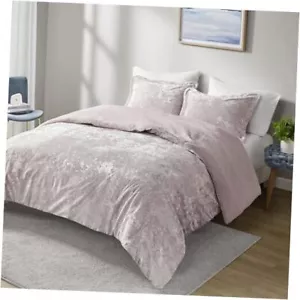 King Comforter Set, Reversible Velvet Comforter Set, King/Cal King Lavender - Picture 1 of 8