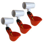 Three (3) Automatic Waterer Drinker Cups and PVC Fitting Chicken Water Poultry