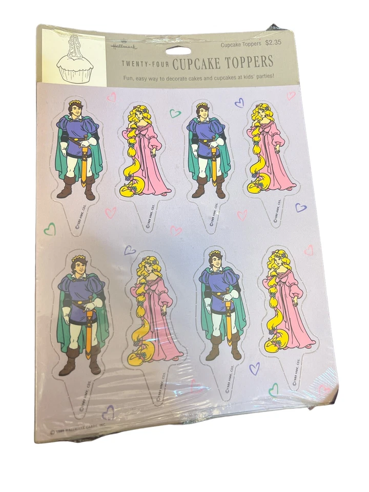 Vintage 1989 Hallmark 24 Cupcake Toppers Príncipe y Princesa ☼ Cartulina Nuevo de Lote Antiguo Foto 1 de 3