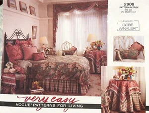 Patrón de dormitorio VOGUE 2908 años 90 sin cortar - Imagen 1 de 3