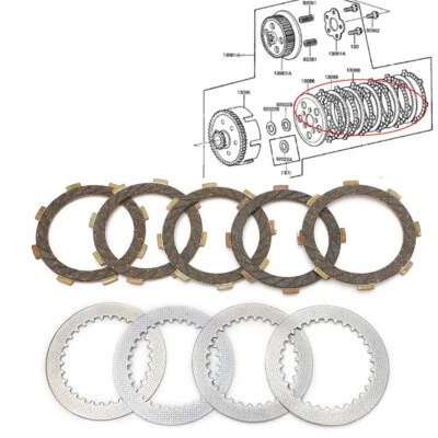 Clutch Friction Steel Plates Kit For Kawasaki KX80 KX60 # 13089-1009, 13088-1010 - Image 1 of 4