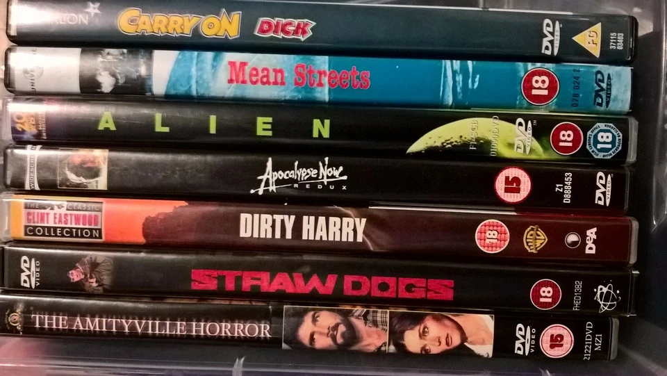 Various 70's Films DVD's - Alien, Monty Python, Dirty Harry, Straw Dogs - Image 1 of 1