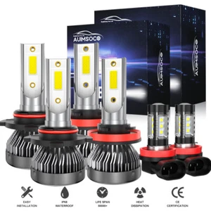For Ram 1500 2500 3500 2019-2021 LED Headlight High Low Beam + Fog Light Bulbs - Foto 1 di 12