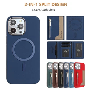 PU Leder Handy Hülle mit Magnet für iPhone 16 Pro Max 13 12 11 15 14 - Bild 1 von 49