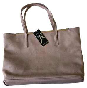 Neu mit Etikett Rampage Kunstleder Damen rosa Rouge Handtasche/Beuteltasche mit perforiertem Logo - Bild 1 von 7