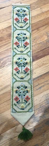 Vintage Hand Stitched Felt Sequin Wall Decor Flower Design Nice 37” - Picture 1 of 8