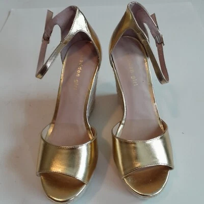 Madden Girl Women’s Gold Platform Wedge Shoes Size 9.5 M - Image 1 of 4