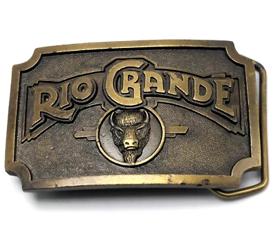 Rio Grande Hebilla de Cinturón Humphreys Leather Company Latón Buffalo Bisonte Foto 1 de 4