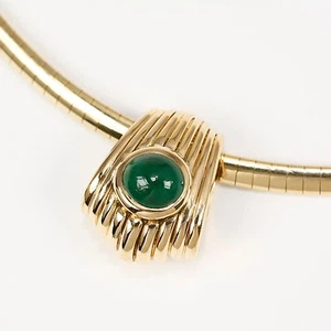 Anhänger in 750 Gold 18 Karat mit Smaragd im Cabochon Schliff 1,80 ct. - Bild 1 von 1