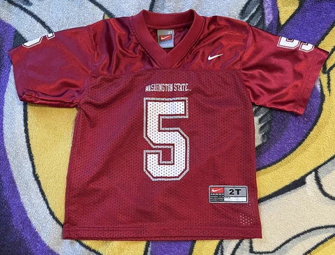 Washington State Cougars Crimson Nike Football Jersey Toddler Size 2T Go Cougs! Cover