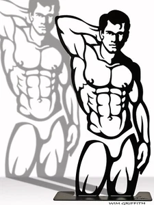 LIFEGUARD 23 inch by Wim Steel Sculpture Male Nude GayArt - Picture 1 of 6