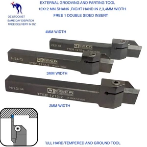 PARTING & GROOVING TOOL 12MM SHANK 2,3,4MM WIDE WITH 1 FREE DOUBLE SIDE INSERT - Picture 1 of 19