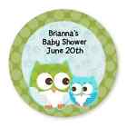 Look Who's Having A Baby Boy - Round Personalized Baby Shower Sticker Labels