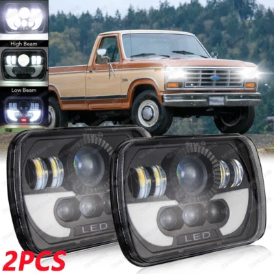 Par de faróis de LED 7x6 5x7 Hi Lo Beam H6054 para Ford F-150 1981 1982 1983 1984 - Imagem 1 de 4