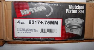 Hi-Tech 8217+.75MM Piston Set of 4 fits 2.0L Mitsubishi - Picture 1 of 2