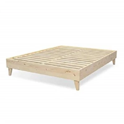 Platform Bed Frame 100% North American Pine Solid Wood Unfinished Assembly - Image 1 of 4
