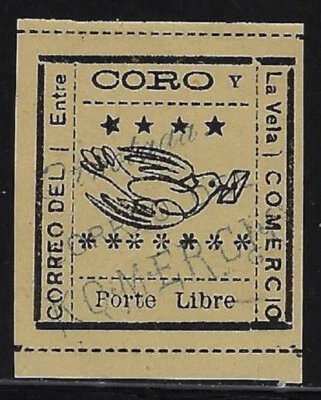 Venezuela: 1889; Local 60, Pigeon, yellow, Komercio, porte libre MNG EBV1264 - Image 1 of 2