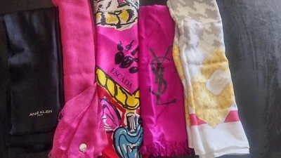 Vintage ESCASDA,CHRISTIAN DIOR,YSL,CK,ANNE KLEIN Scarf LOT - Image 1 of 4