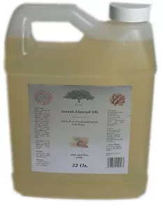SWEET Almond OIL  32 Oz  Extra pure cold pressed MASSAGE skin hair carrier - Picture 1 of 1