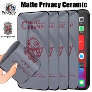 Pellicola Privacy Ceramica MATTE Vetro Per iPhone 14 13 12 PRO MAX 11 XR X XS - Zdjęcie 1 z 12