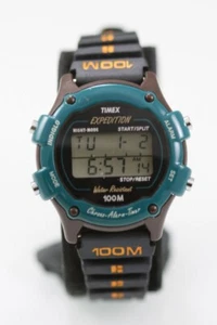 Timex Damen Uhr Plastik Brown Grün Schwarz 100m Licht Alarm Datum Chrono Quarz - Bild 1 von 6