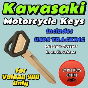 2005+ Kawasaki Vulcan 900 VN900 keys Cut to Code spare key codes G8001-G8250 - Picture 1 of 1