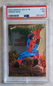 2022 Marvel Metal Universe S-M #164 Spider-Man PSA 7 Pop 1 Clean Case New Label - Picture 1 of 3