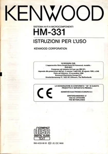 Kenwood - HM-331 - ustruzioni per l'uso - Foto 1 di 1