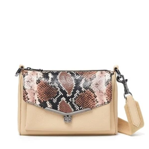 NWT Botkier Valentina Woman's Leather Cross Body Brown Snake Adjustable Strap - Picture 1 of 6