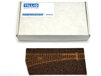 Tillig Elitegleis 86332 Gleisbettung Styrostone für EW2 links (dunkel-braun) TT - Bild 1 von 4