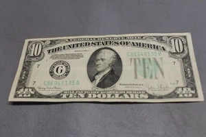 1934-d 10 Dollar Federal Reserve Note Chicago Ungraded Circulated - Picture 1 of 2