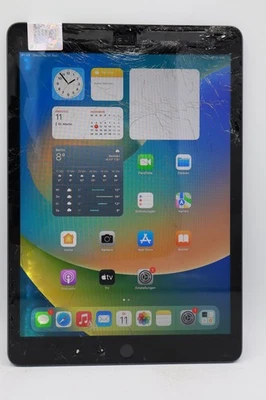 Apple iPad 7.Gen Wifi + LTE 32GB A2198 Grau LCD+Displayschaden #5945 - Bild 1 von 4