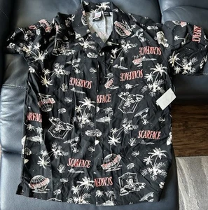 New Scarface Button Down Shirt Tony Montana Al Pacino All Over Mens Sz S - Picture 1 of 3
