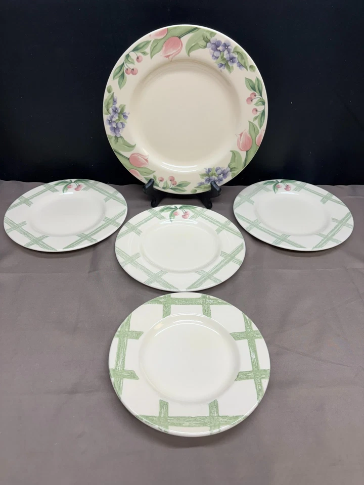 Pfaltzgraff "GARDEN PARTY" USA ~ 5 Piece Lot ~ Dinner, Salad, Dessert Plates - Image 1 of 4