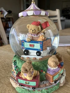 Circus tent bears In Train Cars Musical Water Globe Plays "Toyland" - Picture 1 of 6