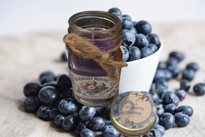 Organic Mini Blueberry Muffin Lead Free Wood Wick Smells Like The Real Deal 4oz - Picture 1 of 6