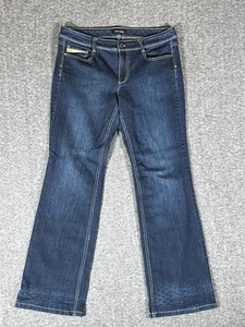 White House Black Market Blanc Boot Leg blaue Damenjeans Größe 12Rx32 - Bild 1 von 12