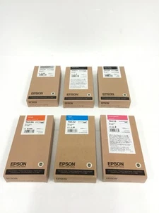NEW Set Of 6 Epson T6539 T6531 T653A T6533 T6538 T6532 Ink Cartridge,Stylus 4900 - Picture 1 of 10