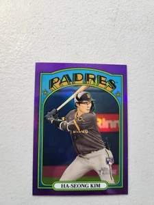 Topps Heritage 2021 alto número refractor púrpura Ha-Seong Kim Padres RC 619 casi nuevo - Imagen 1 de 2