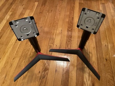 SET OF TWO LG UltraGear VESA Monitor Stands 27GL83A-B Black And Red - Image 1 of 4