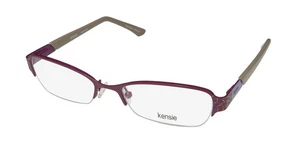 NEW KENSIE AMBITIOUS EYEGLASSES PURPLE 51-17-135 PU RECTANGULAR WOMENS METAL & - Picture 1 of 8