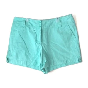 New York Company Women Shorts Size 12 Mint Green Khaki Pockets Comfy Mom 90s Y2k - Picture 1 of 12