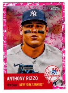 2022 TOPPS CHROME PLATINUM #437 ANTHONY RIZZO TOILE CREAM FUSCHIA ATOMIC 010/100 - Picture 1 of 1