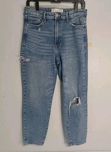 Stradivarius Jeans Size 10 MOM SLIM FIT Stretch Denim Distressed (N5) - Picture 1 of 10
