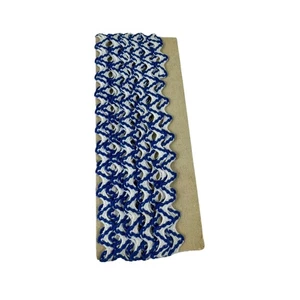 Vintage A.C.E Dark Blue White Two Tone Cotton Rick Rack 6 Yards Made In USA - Picture 1 of 1